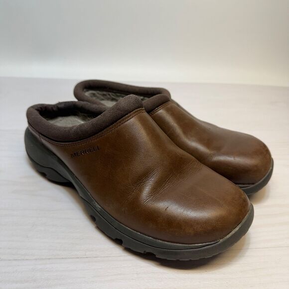 Merrell Encore Rexton Slide J95257 Men\'s 7.5 Brown Leather Comfort Slip-On Clog main image 11